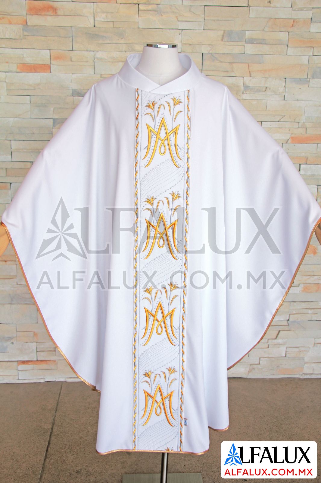 14 AVE MARIA Casulla Alfalux Blanco Procesar 230 (10)